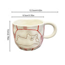 DecorBites™ Irregular Ceramic Bear Mug: Handcrafted Coffee Cup for Office and Couples