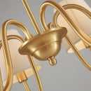 DecorBites™ Copper Ceiling Chandelier with Fabric Lampshade for Living Room and Bedroom