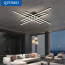 DecorBites™ Gold Black Acrylic LED Chandeliers: Elegant Indoor Lighting for Bedroom, Dining, Living Room