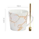 DecorBites™ Gilded Marble Texture Ceramic Cup & Saucer Set for Dining Table Tea & Coffee