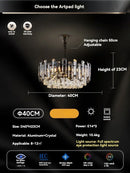 DecorBites™ Gold Crystal Ceiling Chandelier: Luxury Modern LED Pendant for Home Décor
