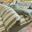 DecorBites™ Cozy Striped Cotton Bedding Set - Breathable & Soft Quilt Kit