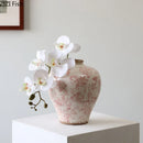 DecorBites™ Cracked Texture Blue & White Porcelain Vase, Table Decor, Flower Arrangement Aesthetic