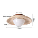 DecorBites™ Acrylic LED Ceiling Lamp Yellow Travertine Wood Canopy Wabi Sabi Style