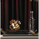 DecorBites™ Cross Crystal Geometric Glass Sculpture Desk Decoration Frosted Square Statue