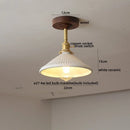 DecorBites™ Green Glass LED Ceiling Lights: Modern Copper Wood Indoor Lamp
