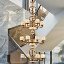 DecorBites™ Jade Zinc Alloy Chandelier for Living Room, Restaurant, Hall - Elegant Chinese Design