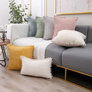DecorBites™ Corduroy Pompom Cushion Cover 45x45 for Sofa Living Room