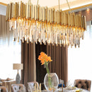 DecorBites™ Gold Crystal Chandelier: Modern Luxury LED Pendant Lights for Living, Dining, Bedroom Decor