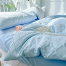 DecorBites™ Diamond Grid Jacquard Bedding Sets: Cooling, Soft Duvet Cover for Summer & Autumn