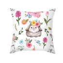 DecorBites™ Easter Rabbit & Eggs Pillowcase: Festival Home Decor Flower Bunny Print Cushion Cover