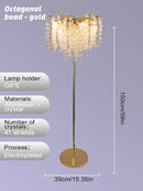 DecorBites™ Crystal Gold LED Floor Lamp: Nordic Luxury for Living Room & Bedroom