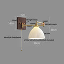 DecorBites™ Copper LED Wall Lights Ceramic Pull Chain Switch Modern Stair Light Fixtures