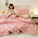 DecorBites™ Cotton Floral Double Quilt | Retro Soothe Doudou Bedding Blanket