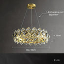 DecorBites™ Crystal Round Chandelier: Modern Dining Room Lighting Fixture, Nordic Style Decoration