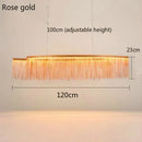 DecorBites™ LED Aluminum Tassel Chandelier: Modern Waterfall Pendant Light for Living Room, Hotel, Hall