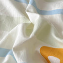 Cartoon style cream & blue bedding sets bedroom cotton cat print