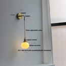 DecorBites™ Adjustable LED Wall Light Clear Glass Copper Bedside Lamp