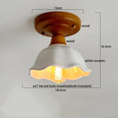 DecorBites™ Green Glass LED Ceiling Lamp Nordic Wood Copper Ceiling Lights