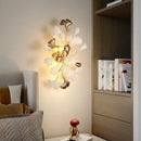 DecorBites™ Leaf Ceramic LED Wall Sconce, Romantic Bedroom Lamp, Gold Metal Art Decor