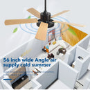 DecorBites™ 56" Wooden LED Ceiling Fan with Pure Copper Motor & 5-Blade Light