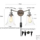 DecorBites™ 2 Head LED Wall Lamps Iron Glass Bedroom Stair Light Fixtures