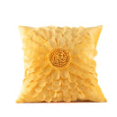 DecorBites™ 3D Velvet Flower Pillow Covers in Yellow Beige 45x45cm
