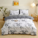 DecorBites™ Geometric Triangle Block Print Bedding Set with 2 Pillowcases for Queen/King Double Bed