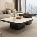 DecorBites™ Living Room Coffee Table Set Rock Square Modern Minimalist Black Combination.