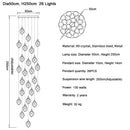DecorBites™ Diamond Crystal Ball Chandelier LED Hanging Lamp Gold Fixture