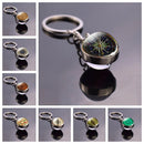 Vintage Compass Jewelry Glass Ball Keychain Compass Key Ring Art Keys Keychain Keyholder Christmas Gift(It's Not A Real Compass)