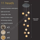 DecorBites™ Crystal Glass Spiral Ceiling Chandelier for Modern Living Room & Kitchen Decor
