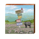 Okemo Mountain Black Bear Directional | Wall Art Print on Real Wood