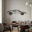 Ferrari 360 Modena Metal Car Wall Art with Rotating Wheels - Italian V8 Supercar Silhouette - Interactive Automotive Decor - KAFMEKA122