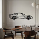 Mazda RX-7 Metal Car Wall Art with Rotating Wheels - FD3S Rotary Legend Silhouette - Interactive Automotive Wall Decor - KAFMEKA147