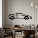 Ferrari 458 Speciale Metal Car Wall Art with Rotating Wheels - Track-Focused V8 Silhouette - Interactive Automotive Wall Decor - KAFMEKA125