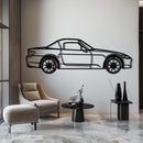 Honda S2000 Metal Car Wall Art with Rotating Wheels - JDM Roadster Silhouette - Interactive Automotive Wall Decor - KAFMEKA143