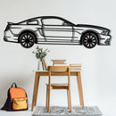 2013 Ford Mustang GT Metal Car Wall Art with Rotating Wheels - S197 Modern Muscle Silhouette - Interactive Automotive Wall Decor- KAFMEKA141