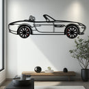 BMW Z8 Metal Car Wall Art with Rotating Wheels - Classic Luxury Roadster Silhouette - Interactive Automotive Wall Decor - KAFMEKA115