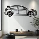 BMW 135i F40 Metal Car Wall Art with Rotating Wheels - M Performance Hatchback Silhouette - Interactive Automotive Decor - KAFMEKA102