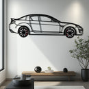 Mazda RX-8 Metal Car Wall Art with Rotating Wheels - Rotary Engine Silhouette - Interactive JDM Automotive Wall Decor - KAFMEKA148