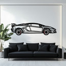 Lamborghini Aventador Metal Car Wall Art with Rotating Wheels - Italian V12 Hypercar Silhouette - Interactive Automotive Wall Decor - KAFMEKA145