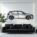 BMW 135i F40 Metal Car Wall Art with Rotating Wheels - M Performance Hatchback Silhouette - Interactive Automotive Decor - KAFMEKA102
