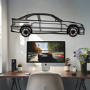 BMW E36 M3 Metal Car Wall Art with Rotating Wheels - 90s Performance Legend Silhouette - Interactive Automotive Wall Decor - KAFMEKA101