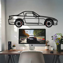 Honda S2000 Metal Car Wall Art with Rotating Wheels - JDM Roadster Silhouette - Interactive Automotive Wall Decor - KAFMEKA143