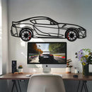 Toyota GR Supra (A90) Metal Car Wall Art with Rotating Wheels - Modern JDM Legend Silhouette - Interactive Automotive Wall Decor - KAFMEKA156