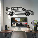 Subaru WRX Metal Car Wall Art with Rotating Wheels - Rally Legend Silhouette - Interactive Automotive Wall Decor - KAFMEKA155