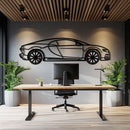 Bugatti Chiron Metal Car Wall Art with Rotating Wheels - Ultimate Hypercar Silhouette Decor - Interactive Automotive Wall Art - KAFMEKA116