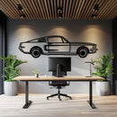 Ford Mustang GT Metal Car Wall Art with Rotating Wheels - Classic American Muscle Silhouette - Interactive Automotive Wall Decor - KAFMEKA137