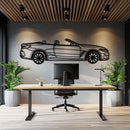 BMW 850i Metal Car Wall Art with Rotating Wheels - Luxury Grand Tourer Silhouette - Interactive Automotive Wall Decor - KAFMEKA105